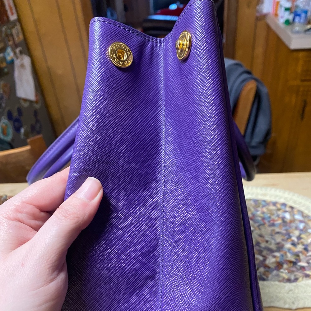 Prada Saffiano Lux Leather Purple Tote - Picture 8 of 12